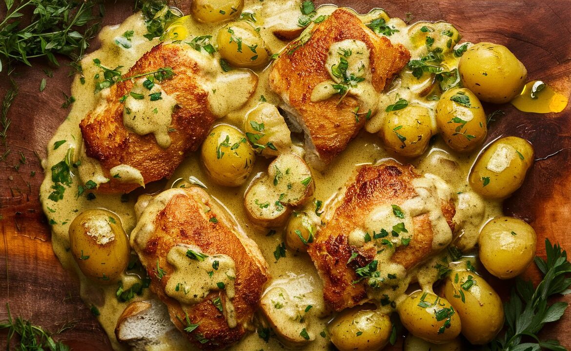 One Pan Garlic Parmesan Chicken and Potatoes