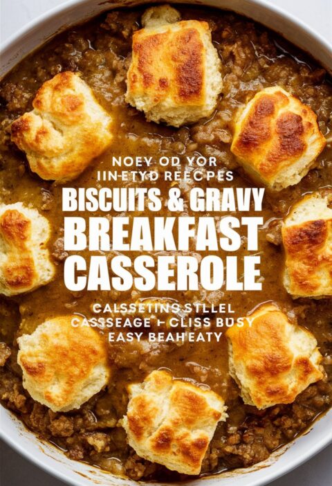 Easy Biscuits and Gravy Breakfast Casserole