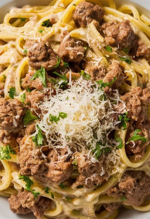 Ground Beef Alfredo Pasta Recipe