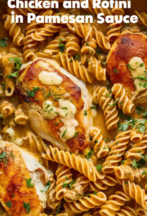 Garlic Butter Chicken Over Cheesy Cajun Rotini