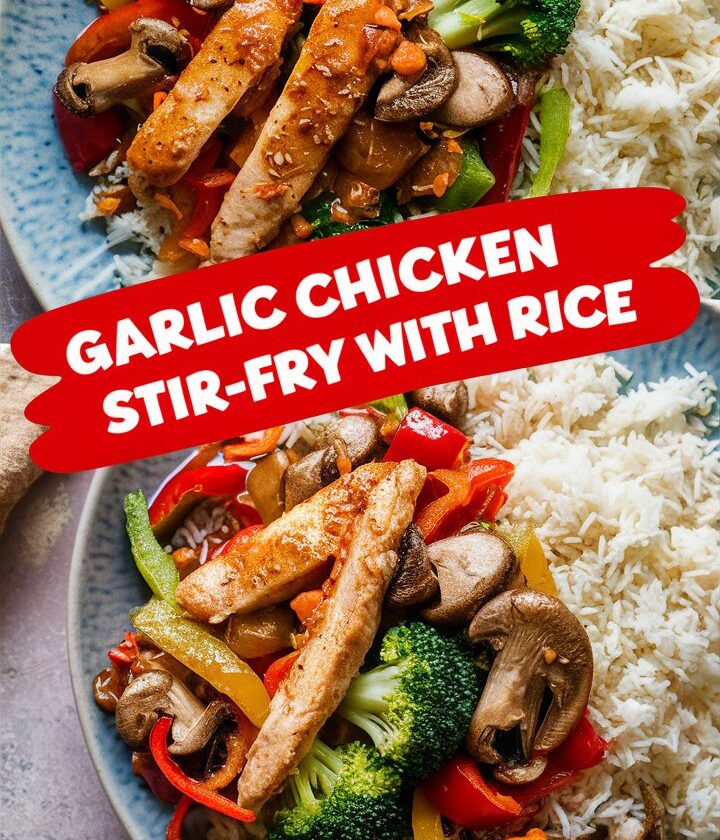 Spicy Garlic Chicken Stir Fry with Rice