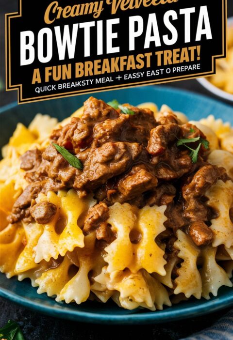 Bowtie Pasta with Creamy Velveeta Beef Sauce