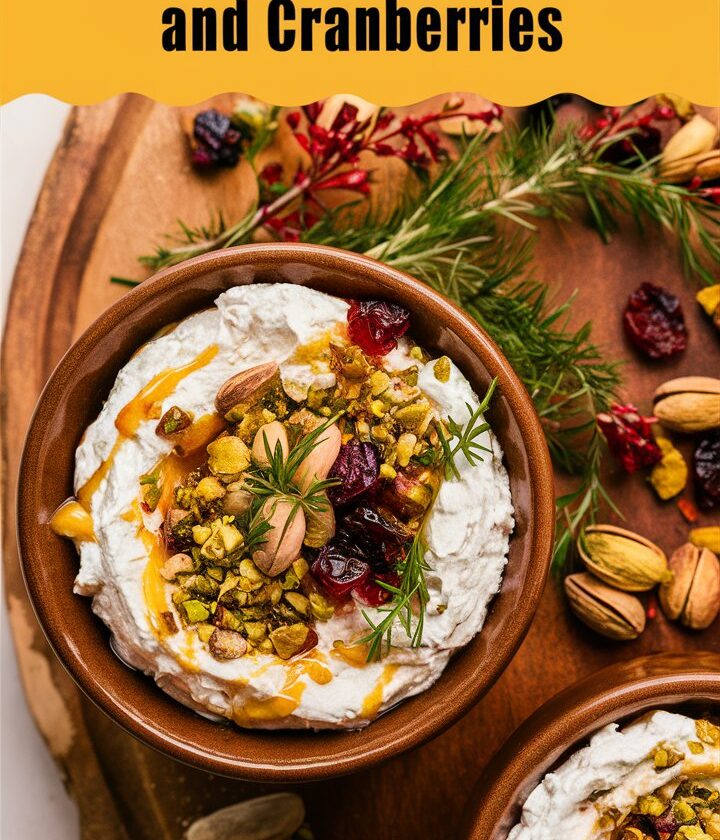Whipped Feta Dip with Honey, Pistachios, and Cranberries