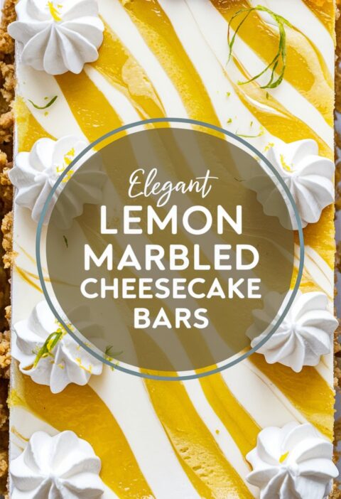 Elegant Lemon Marbled Cheesecake Bars