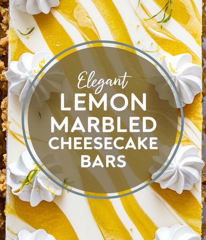 Elegant Lemon Marbled Cheesecake Bars