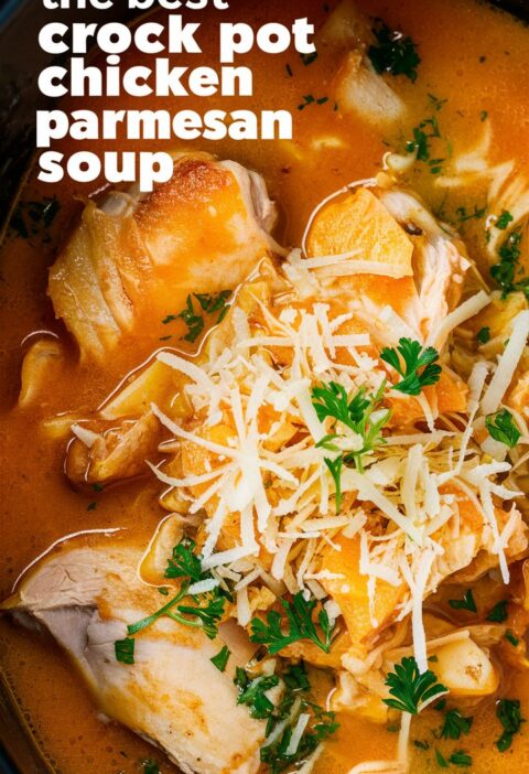 Crock Pot Creamy Chicken Parmesan Soup